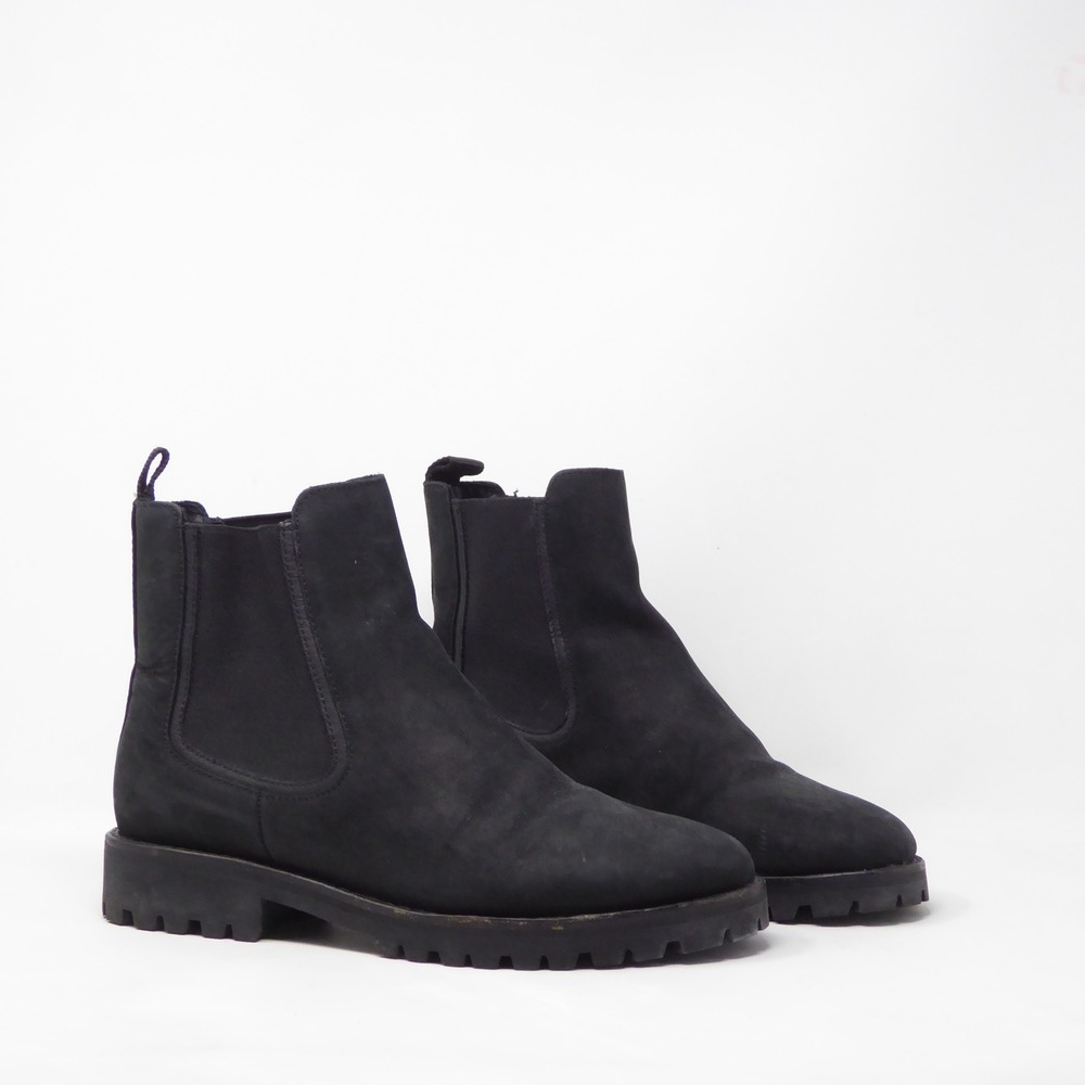 Thursday Boot Co Womens Legend Chelsea Matte Boots Black Suede Lug Sole Size 7